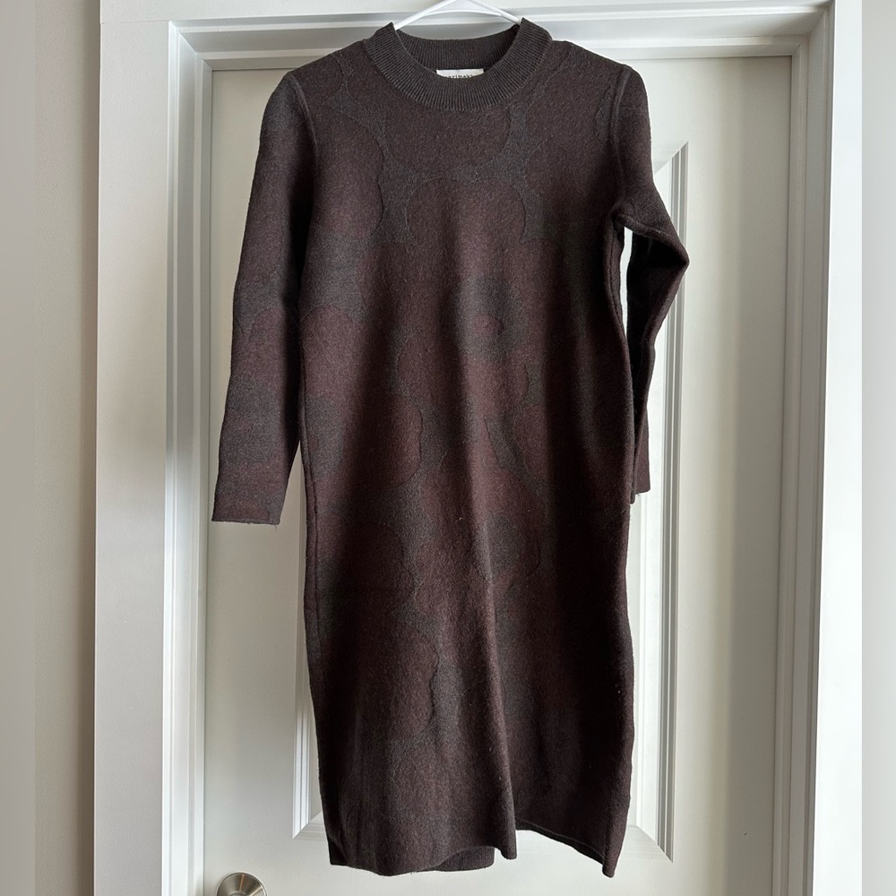 Marimekko Chocolate Brown Knit Sweater Dress